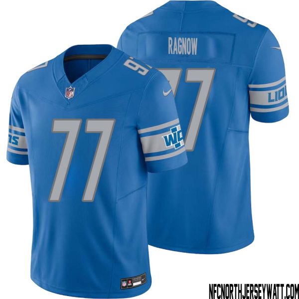 Frank Ragnow No 77 Men Blue Detroit Lions Vapor F.u.s.e. Limited Jersey – Replica