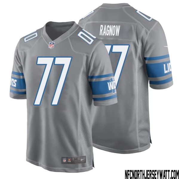 Frank Ragnow No 77 Men Gray Detroit Lions Player Alternate Game Jersey – Replica
