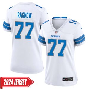 Frank Ragnow No 77 Woman’s Detroit Lions Away Game 2024 Jersey – White