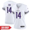 Fred Cox No 14 Men’S Minnesota Vikings White Alternate Custom Game 2024 Jersey