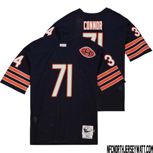 George Connor No 71 Men Mitchell & Ness Navy Chicago Bears 2004 Authentic Throwback Retired Player Jersey – Replica