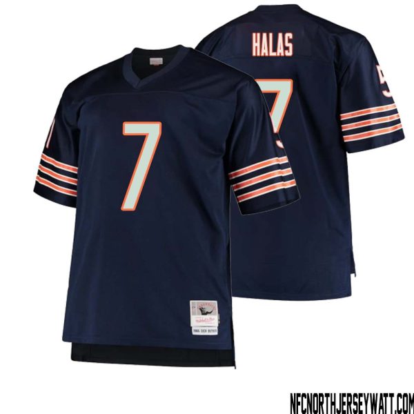 George Halas No 7 Men Mitchell & Ness Navy Chicago Bears Big & Tall 1966 Retired Player Replica Jersey