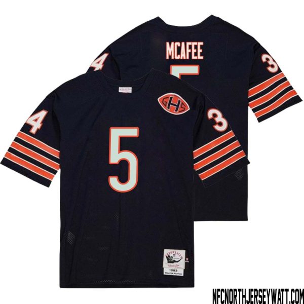 George McAfee No 5 Men Mitchell & Ness Navy Chicago Bears 2004 Authentic Throwback Retired Player Jersey – Replica