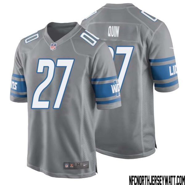 Glover Quin No 27 Men Gray Detroit Lions Player Alternate Game Jersey – Replica