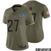 Greg Landry No 11 Women Olive Detroit Lions 2022 Salute To Service Retired Player Limited Jersey – Replica