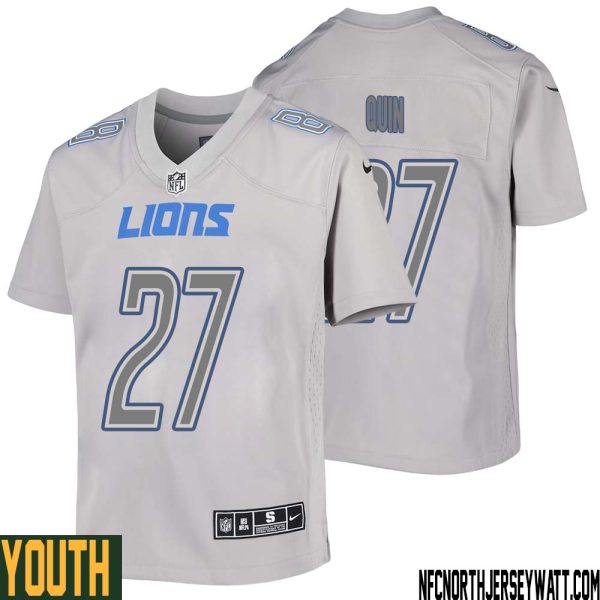 Glover Quin No 27 Youth Gray Detroit Lions Atmosphere Fashion Game Jersey – Replica