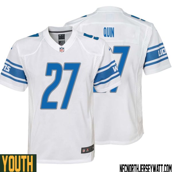 Glover Quin No 27 Youth White Detroit Lions Player Away Game Jersey – Replica