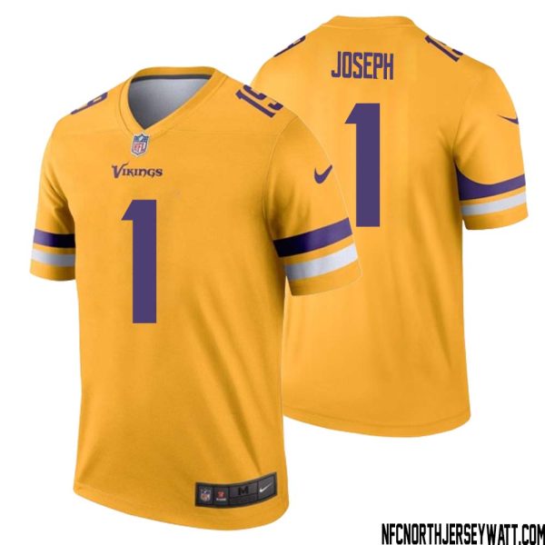 Greg Joseph No 1 Men Minnesota Vikings Gold Inverted Legend Jersey – Replica