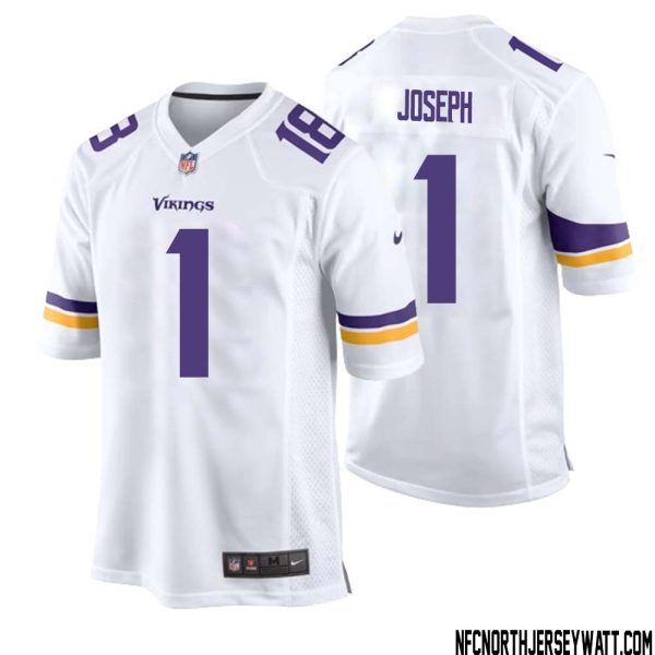 Greg Joseph No 1 Men White Minnesota Vikings Game Player Away Jersey – Replica