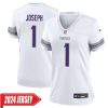 Greg Joseph No 1 Men’S Minnesota Vikings White Alternate Custom Game 2024 Jersey