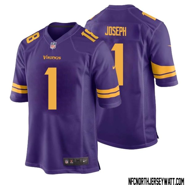 Greg Joseph No 1 Youth Purple Minnesota Vikings Game Player Away Jersey – Replica