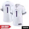 Greg Joseph No 1 Woman’S Minnesota Vikings White Alternate Custom Game 2024 Jersey