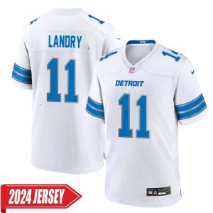 Greg Landry No 11 Men’s Detroit Lions Away Game 2024 Jersey – White