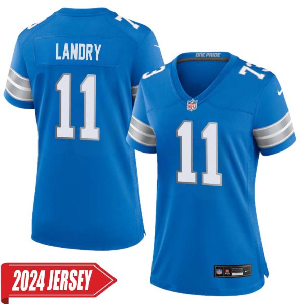 Greg Landry No 11 Woman’S Detroit Lions Home Game 2024 Jersey – Blue