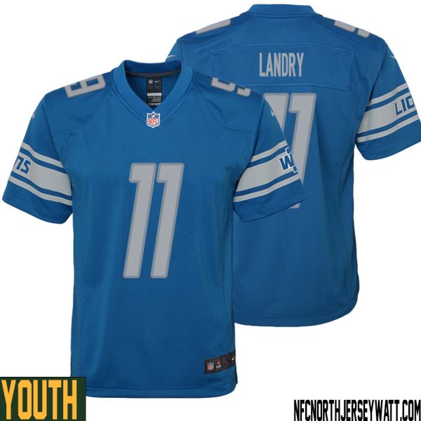 Greg Landry No 11 Youth Blue Detroit Lions Player Home Game Jersey – Replica