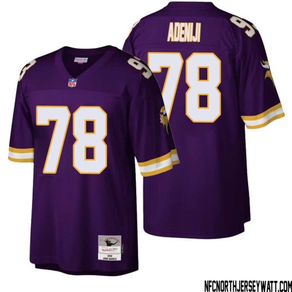 Hakeem Adeniji No 78 Men Mitchell & Ness Purple Minnesota Vikings Legacy Replica Jersey
