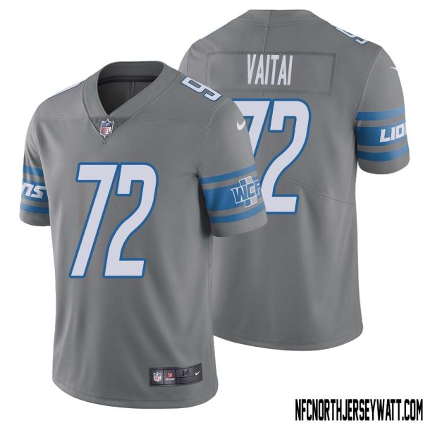 Halapoulivaati Vaitai No 72 Men Steel Detroit Lions Vapor Untouchable Color Rush Limited Player Jersey – Replica