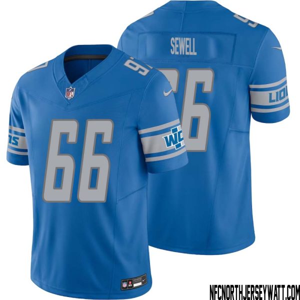 Harley Sewell No 66 Men Blue Detroit Lions Vapor F.U.S.E. Limited Jersey – Replica