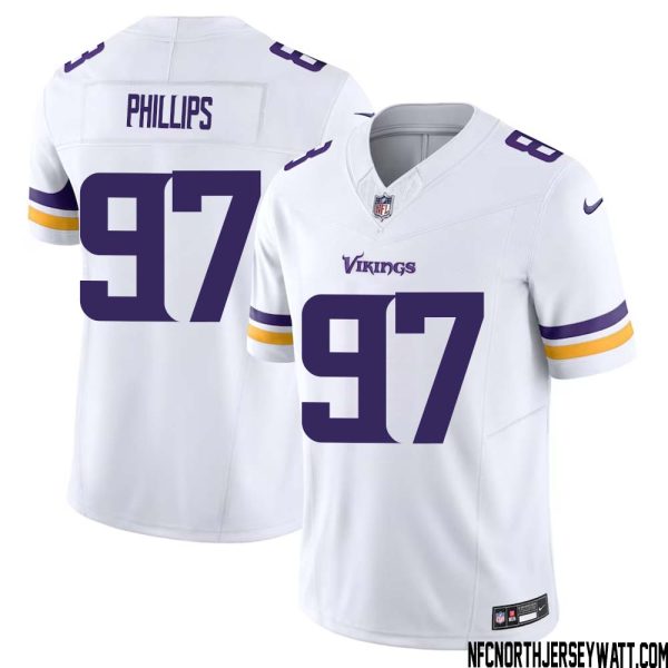Harrison Phillips No 97 Men White Minnesota Vikings Vapor F.u.s.e. Limited Jersey- Replica
