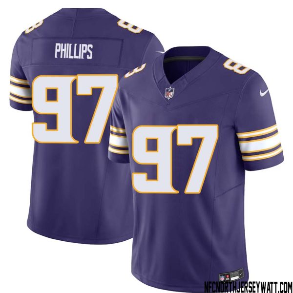 Harrison Phillips No 97 Mens Purple Minnesota Vikings Vapor F.u.s.e. Limited Jersey- Replica