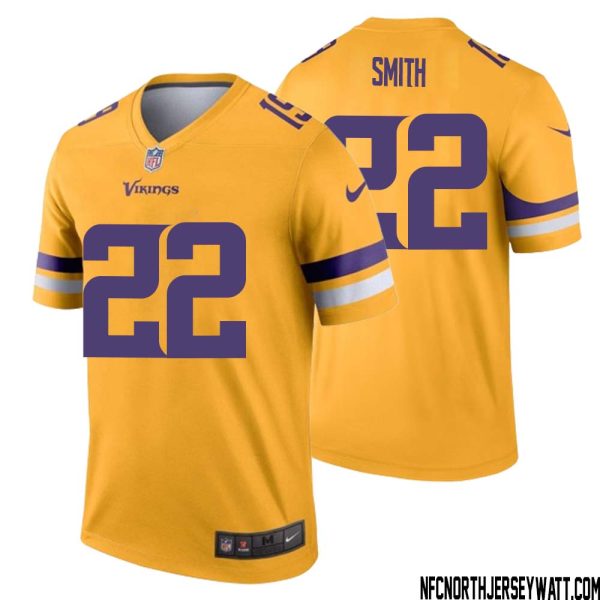 Harrison Smith No 22 Men Minnesota Vikings Gold Inverted Legend Jersey – Replica