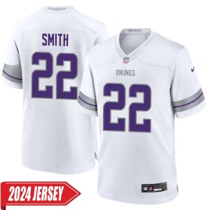 Harrison Smith No 22 Men’s Minnesota Vikings White Alternate Custom Game 2024 Jersey