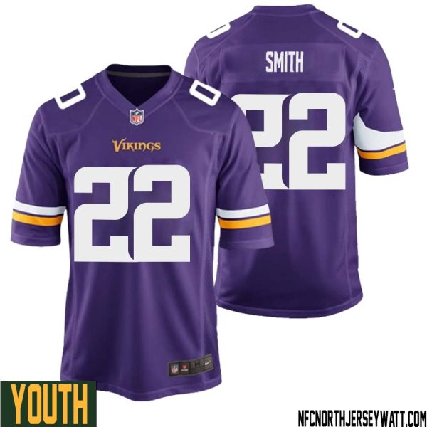 Harrison Smith No 22 Minnesota Vikings Game Jersey Court Purple for Youth – Replica