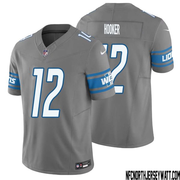 Hendon Hooker No 12 Men Detroit Lions Vapor F.u.s.e. Limited Jersey Silver – Replica