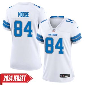 Herman Moore No 84 Woman’s Detroit Lions Away Game 2024 Jersey – White