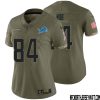 Hendon Hooker No 12 Women Olive Detroit Lions 2022 Salute To Service Retired Player Limited Jersey – Replica