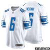Herman Moore No 84 Men White Detroit Lions Player Away Game Jersey – Replica