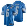 Ifeatu Melifonwu No 6 Mens Custom Gray Detroit Lions Alternate Super Bowl Lviii Game Jersey
