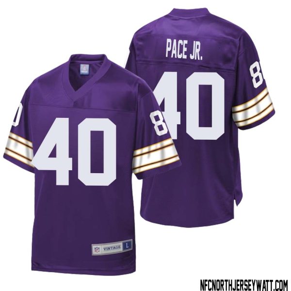 Ivan Pace Jr. No 40 Men NFL Pro Line Purple Minnesota Vikings Retired Player Replica Jersey