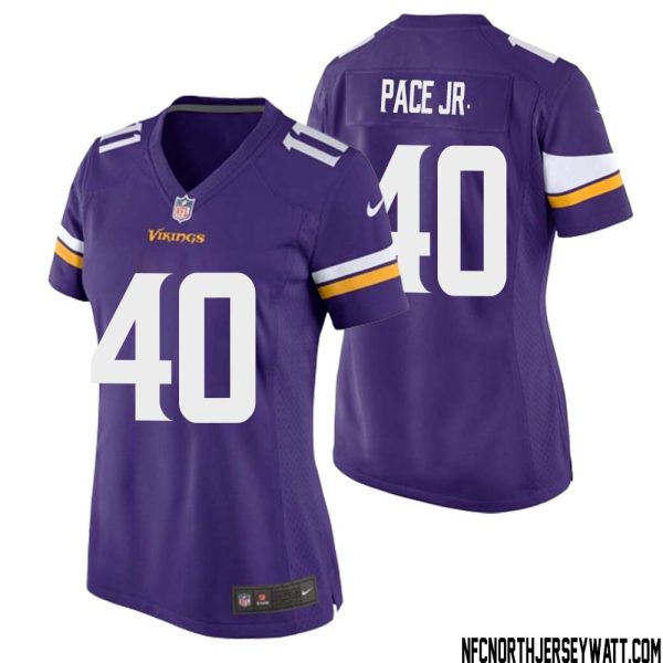 Ivan Pace Jr. No 40 Minnesota Vikings Game Jersey Court Purple For Womens – Replica