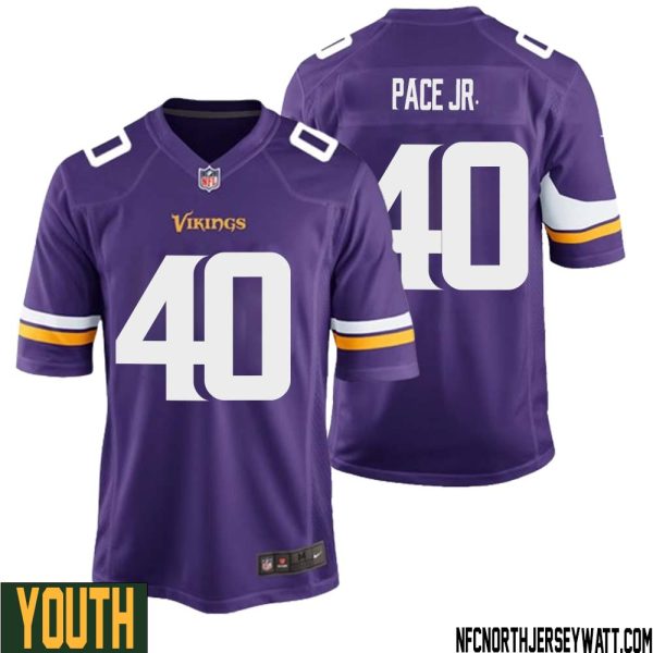 Ivan Pace Jr. No 40 Minnesota Vikings Game Jersey Court Purple For Youth – Replica