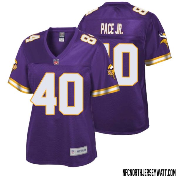 Ivan Pace Jr. No 40 Women Nfl Pro Line Purple Minnesota Vikings Retired Player Replica Jersey