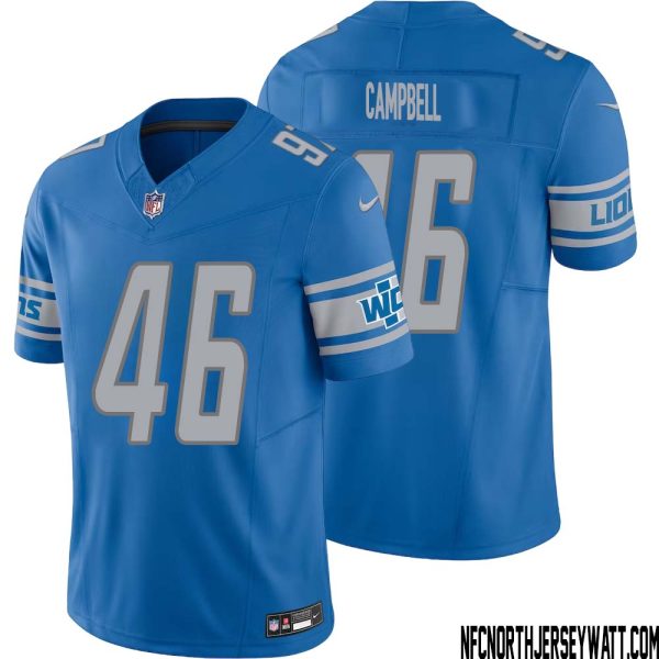 Jack Campbell No 46 Men Blue Detroit Lions Vapor F.u.s.e. Limited Jersey – Replica