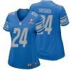 Jack Christiansen No 24 Mens Custom White Detroit Lions Super Bowl LVIII Away Game Jersey