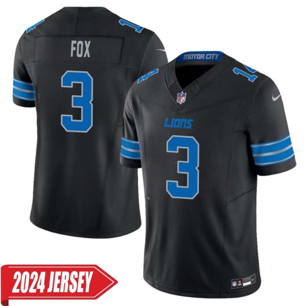 Jack Fox No 3 Men’S Detroit Lions 2Nd Alternate Vapor F.u.s.e. Limited 2024 Jersey – Black