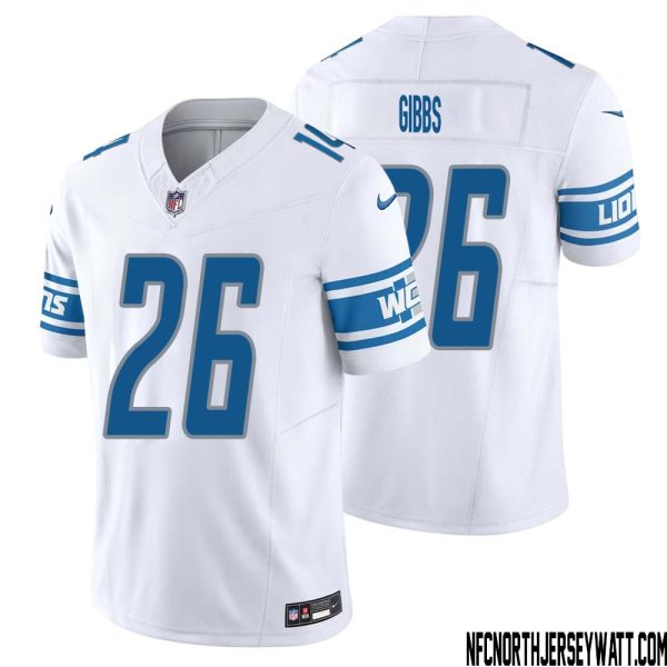 Jahmyr Gibbs No 26 Men White Detroit Lions Vapor F.u.s.e. Limited Jersey – Replica