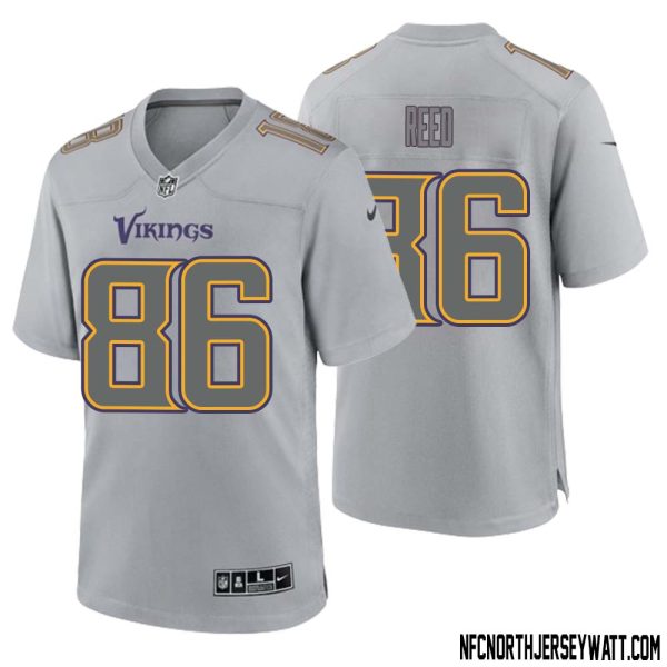 Jake Reed No 86 Men Gray Minnesota Vikings Atmosphere Fashion Game Jersey – Replica