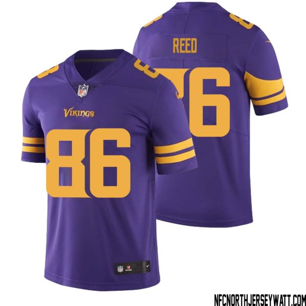 Jake Reed No 86 Men Purple Minnesota Vikings Color Rush Vapor Untouchable Limited Jersey- Replica