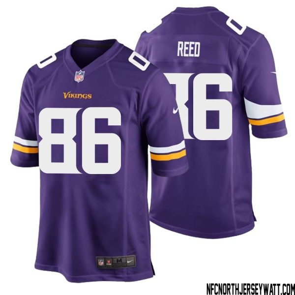 Jake Reed No 86 Minnesota Vikings Game Jersey Court Purple For Mens – Replica