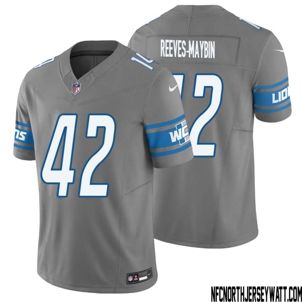 Jalen Reeves-Maybin No 42 Men Detroit Lions Vapor F.u.s.e. Limited Jersey Silver – Replica
