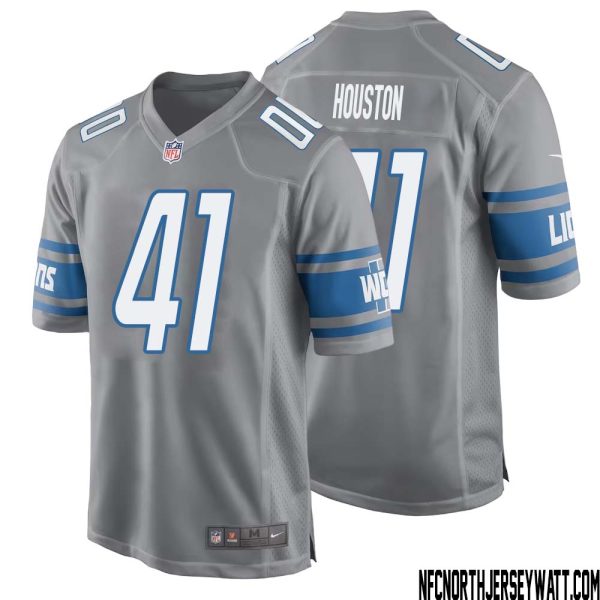 James Houston No 41 Men Gray Detroit Lions Player Alternate Game Jersey – Replica