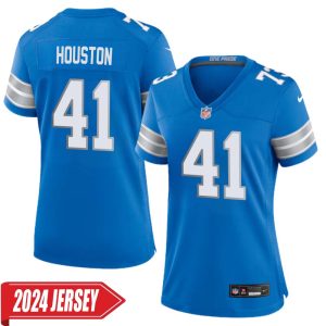 James Houston No 41 Woman’s Detroit Lions Home Game 2024 Jersey – Blue
