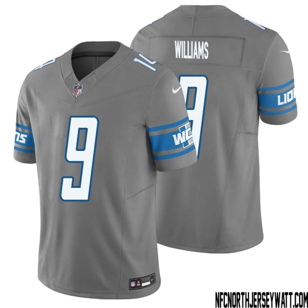Jameson Williams No 9 Men Detroit Lions Vapor F.u.s.e. Limited Jersey Silver – Replica