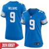 Jameson Williams No 9 Woman’S Detroit Lions Away Game 2024 Jersey – White