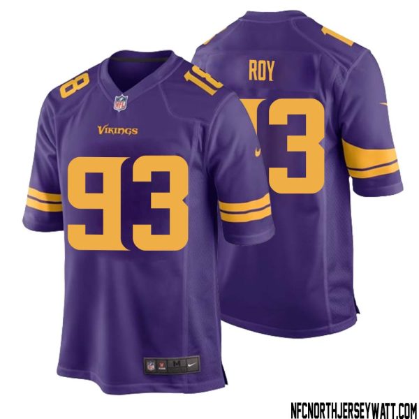 Jaquelin Roy No 93 Men Purple Minnesota Vikings Alternate Game Jersey – Replica