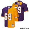 Jalen Nailor No 83 Men Mitchell & Ness Purple Gold Minnesota Vikings 1998 Split Legacy Replica Jersey